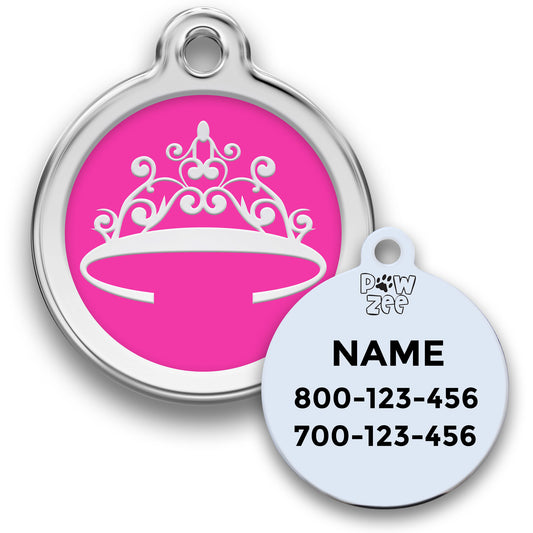 Crown Pet Tag - Enamel Stainless Steel
