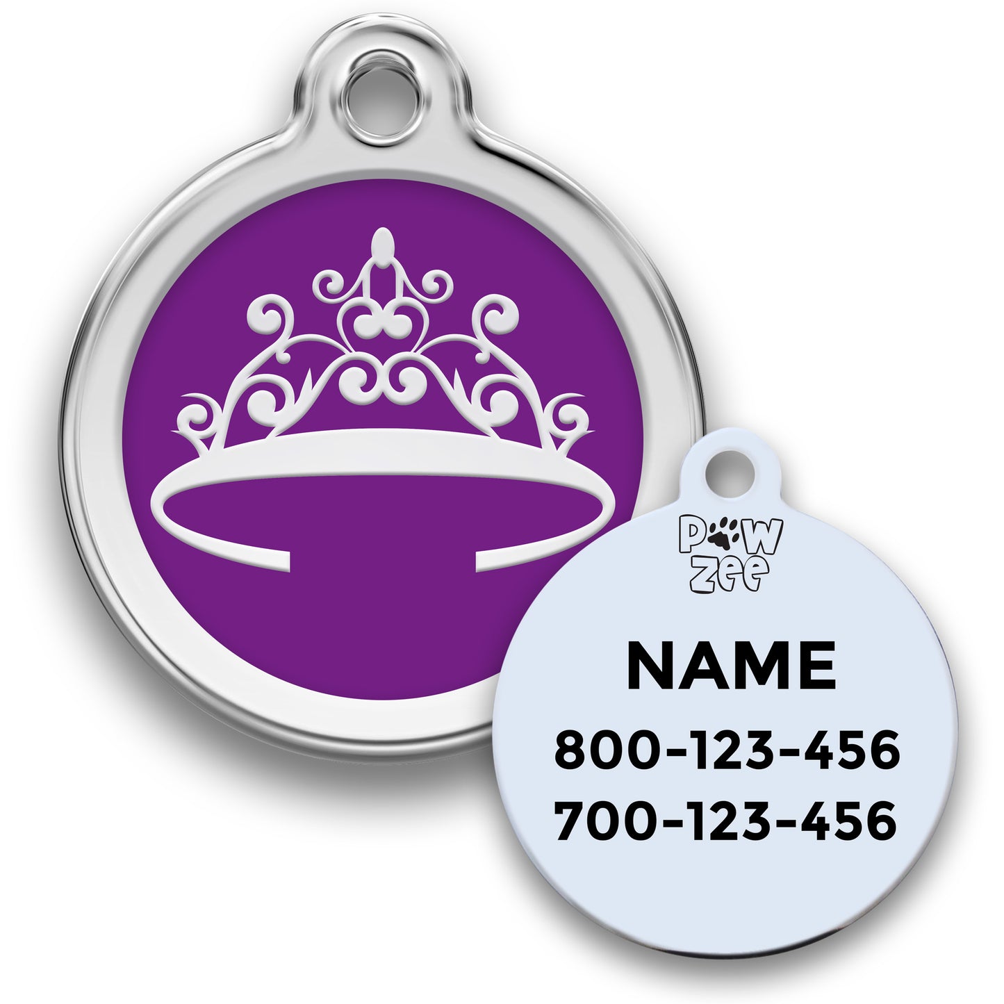 Crown Pet Tag - Enamel Stainless Steel
