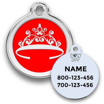 Crown Pet Tag - Enamel Stainless Steel
