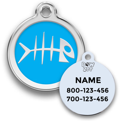 Fish Pet ID Tag - Enamel Stainless Steel