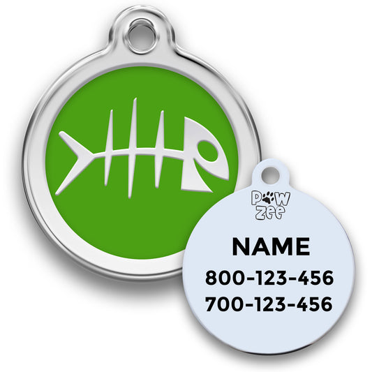 Fish Pet ID Tag - Enamel Stainless Steel