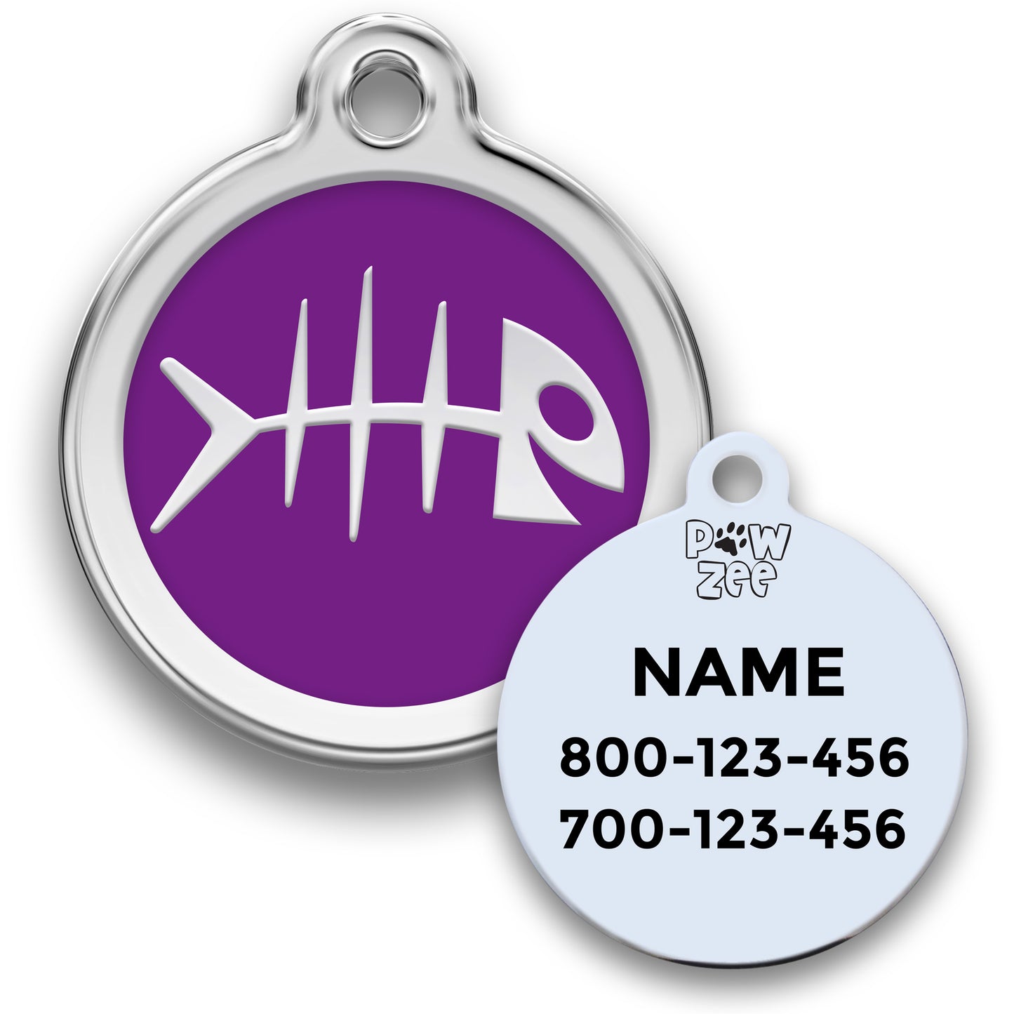 Fish Pet ID Tag - Enamel Stainless Steel