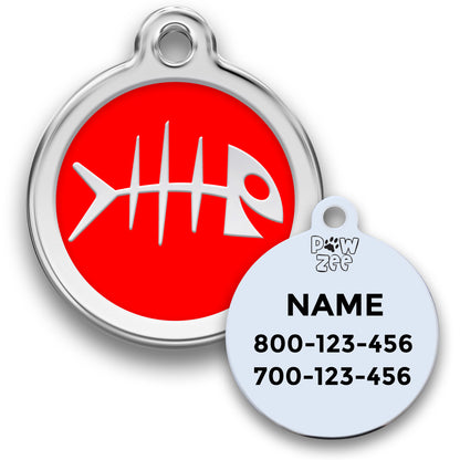 Fish Pet ID Tag - Enamel Stainless Steel