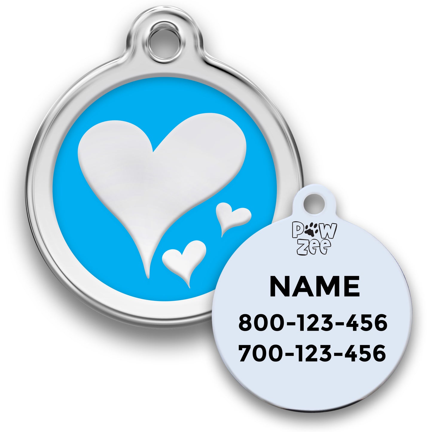 Heart Pet ID Tag - Enamel Stainless Steel