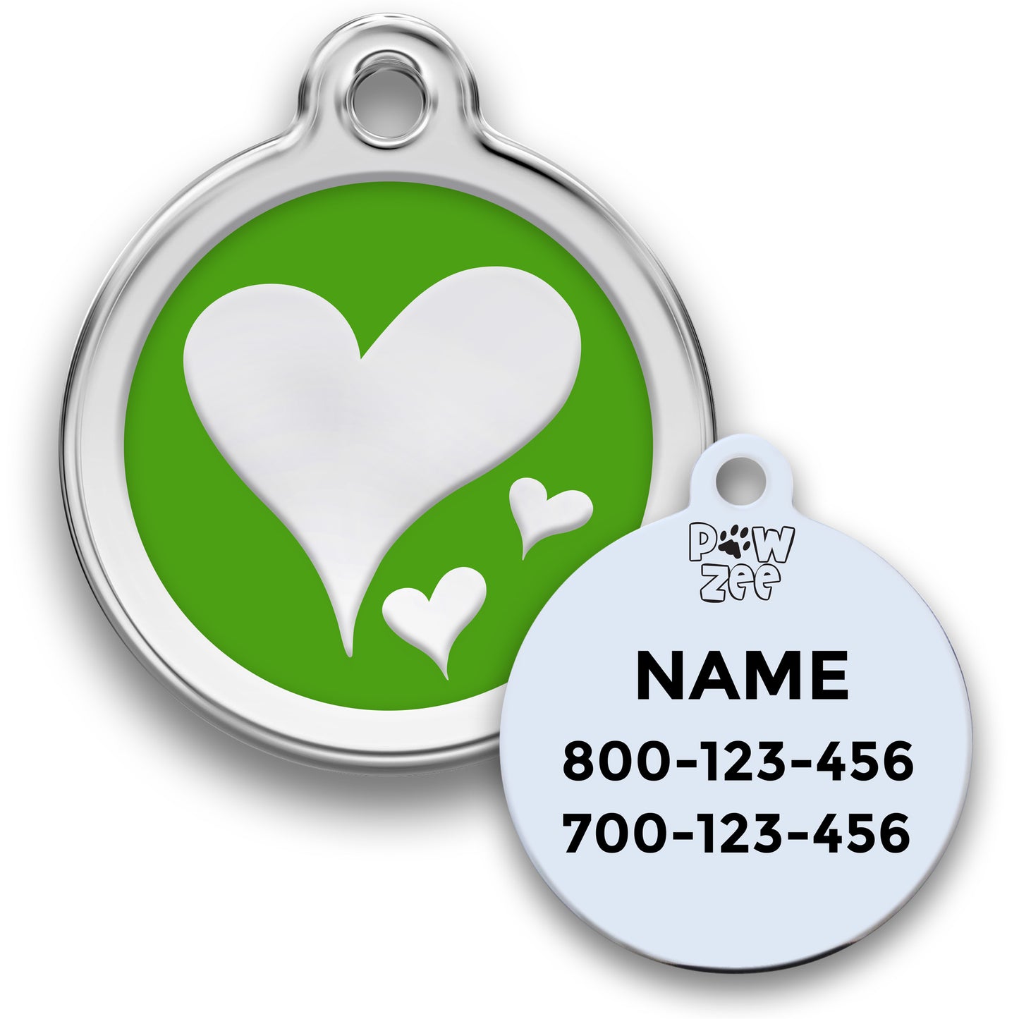 Heart Pet ID Tag - Enamel Stainless Steel
