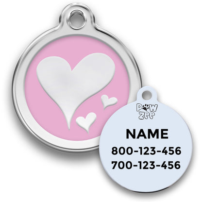 Heart Pet ID Tag - Enamel Stainless Steel