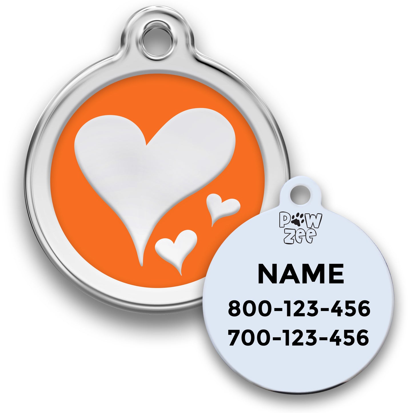 Heart Pet ID Tag - Enamel Stainless Steel