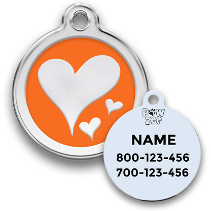 Heart Pet ID Tag - Enamel Stainless Steel