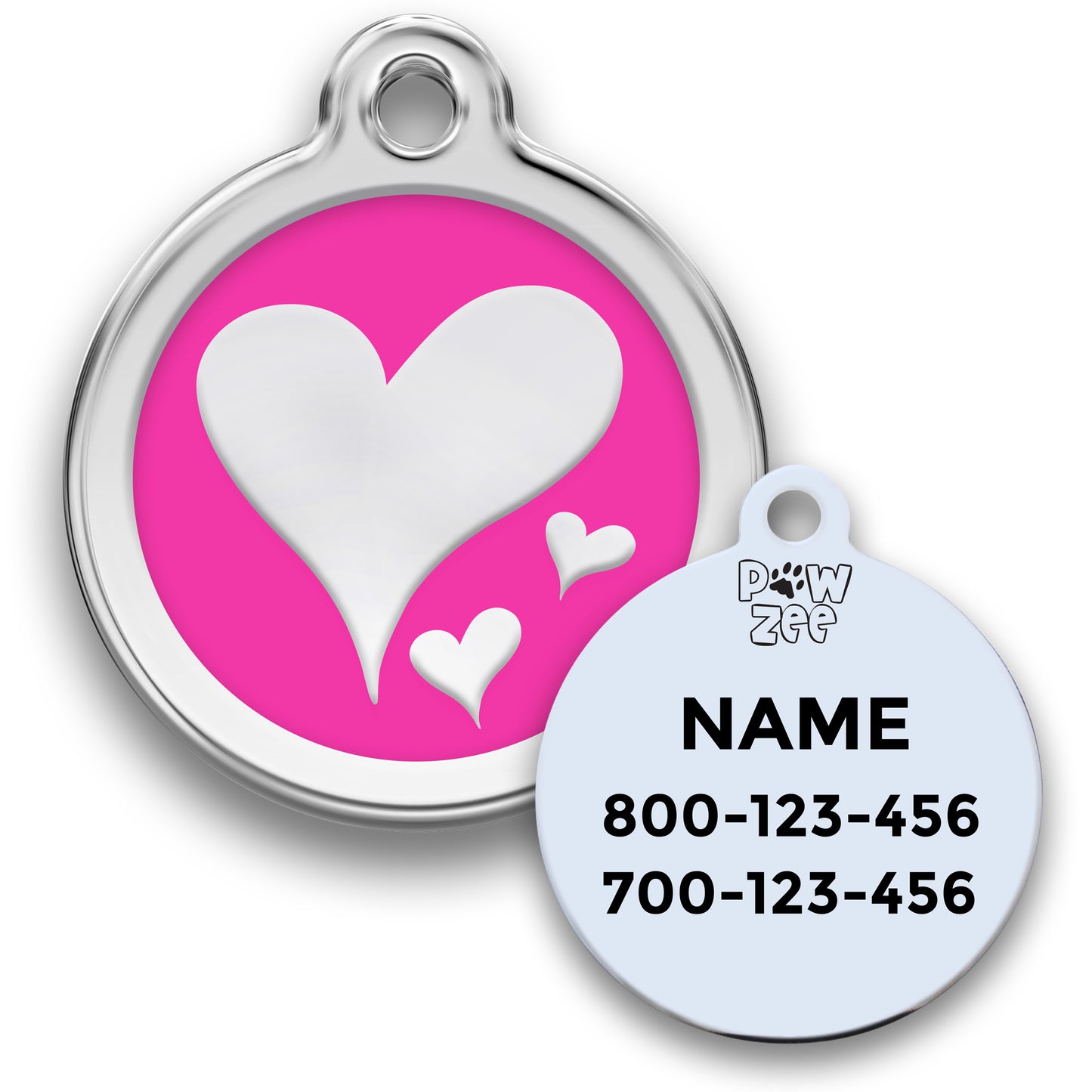 Heart Pet ID Tag - Enamel Stainless Steel