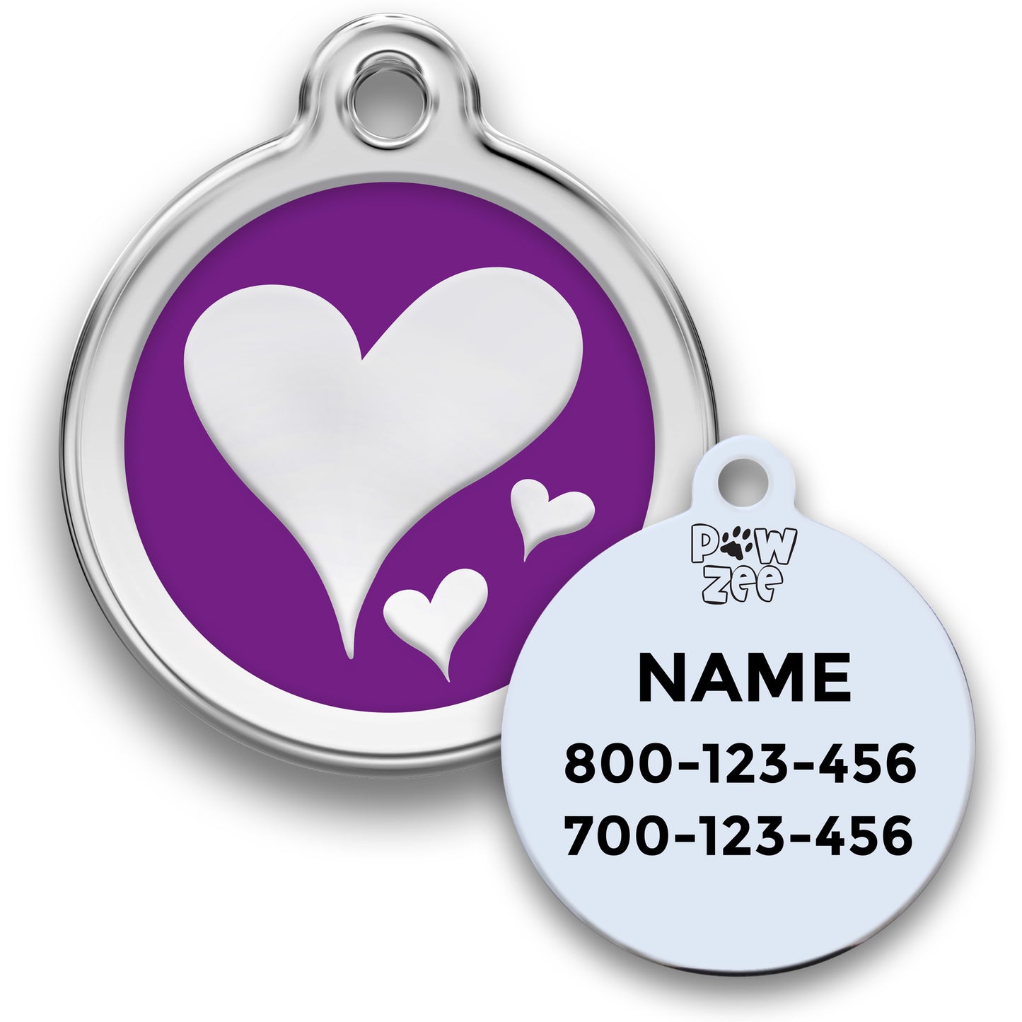 Heart Pet ID Tag - Enamel Stainless Steel