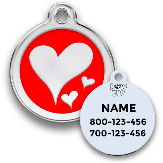 Heart Pet ID Tag - Enamel Stainless Steel