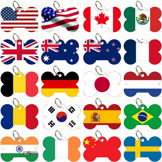 Flags of the World Pet Tags
