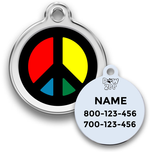 Peace Pet Tag - Enamel Stainless Steel
