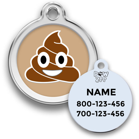Poop Pet ID Tag - Enamel Stainless Steel
