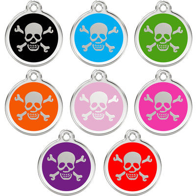 Skull Pet ID Tag - Enamel Stainless Steel