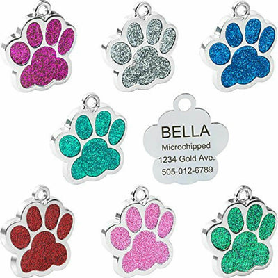 Glitter Pet Tag - Paw