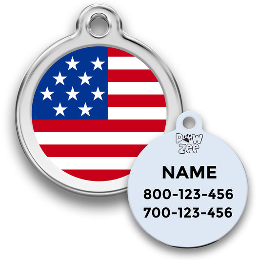 USA Pet Tag - Enamel Stainless Steel