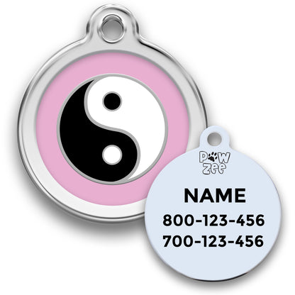 Yin Yang Pet ID Tag - Enamel Stainless Steel