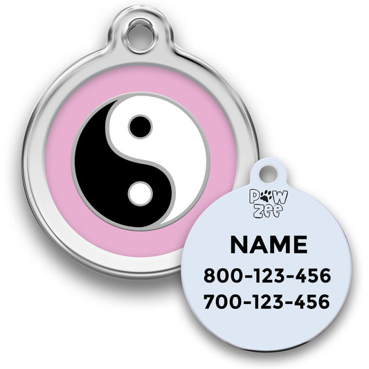 Yin Yang Pet ID Tag - Enamel Stainless Steel